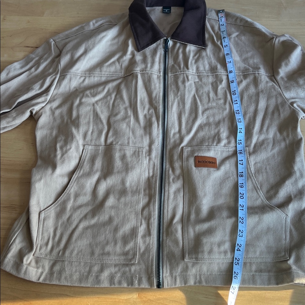 MANFINITY Tan Jacket with Dark Brown Collar - Picture 5 of 6